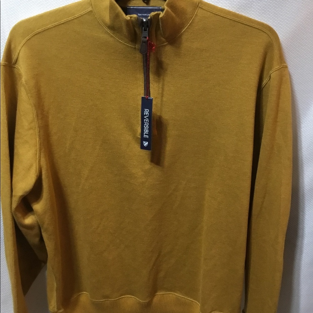 Cremieux Reversible Pullover Sweater Size Large NWT With Patch Sleeves